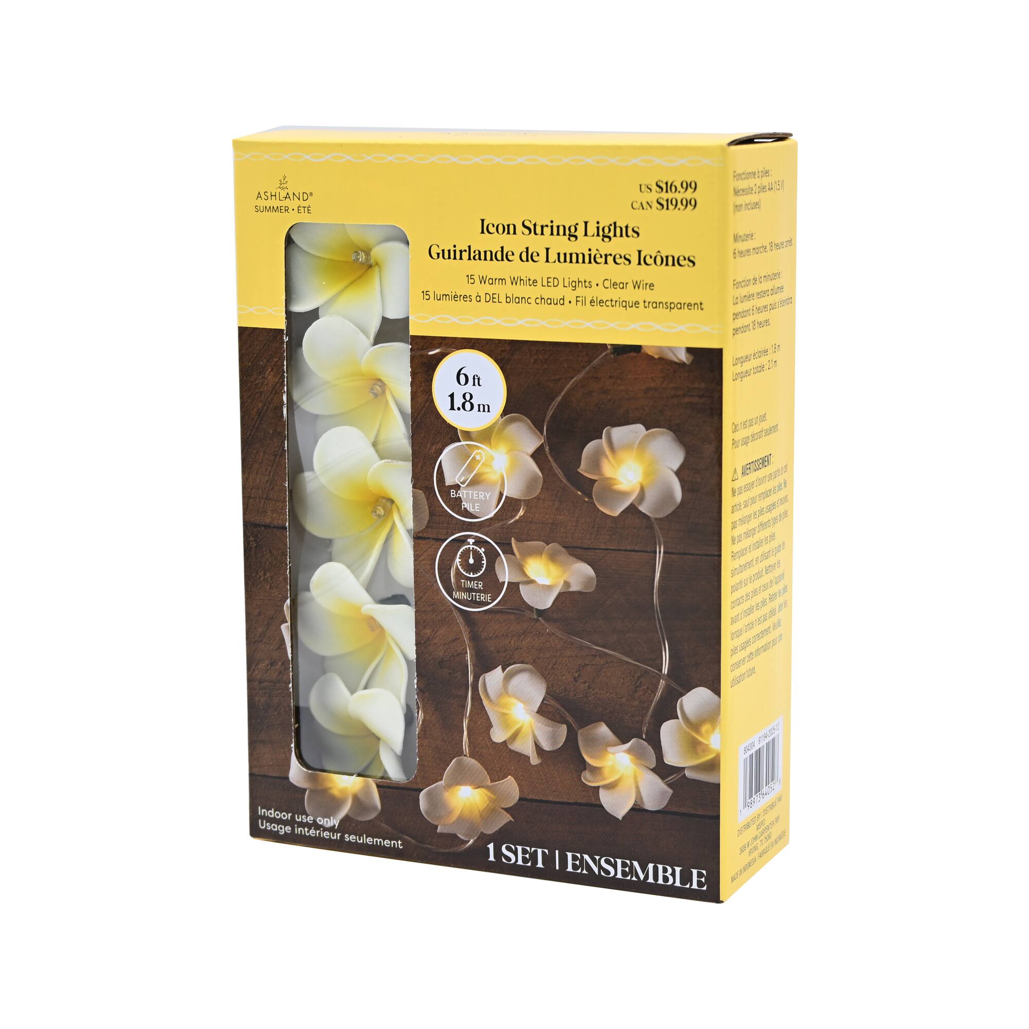 15ct. Plumeria Icon LED String Lights by Ashland®